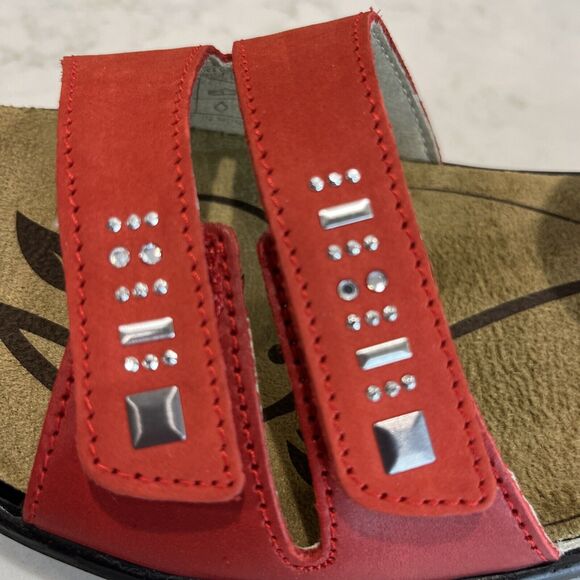Romika NEW Ibiza Strappy Leather Sandals Red EU 41 US 10-10.5 Comfort Adjustable - Picture 12 of 14